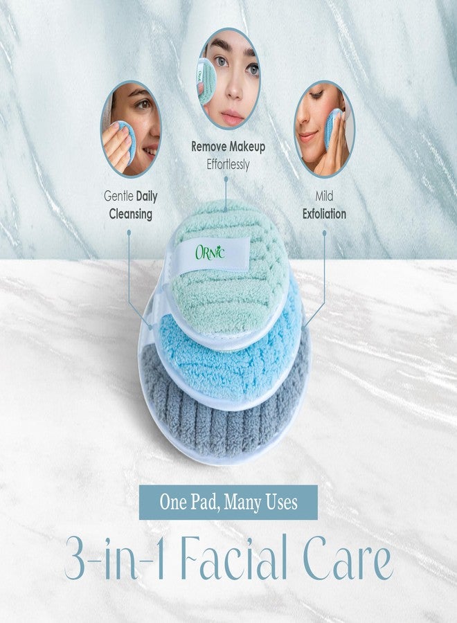 Ornic Reusable Makeup Remover Pads – Ultra-Soft Microfiber Face Pads – Eco-Friendly Facial Cleansing Discs for All Skin Types – 3 Sizes for Full Face & Eyes - Image 3